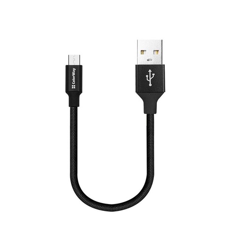 Кабель  0.25m USB 2.0 (AM/Micro USB) ColorWay, 2.4А (CW-CBUM048-BK) Black