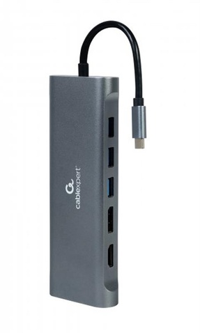 Концентратор USB  Cablexpert USB-C 8-в-1 (A-CM-COMBO8-01)