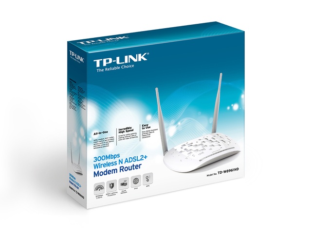 Модем-маршрутизатор TP-Link TD-W8961ND ADSL II, WI-FI 300 Мbit/s, 4портовий, Trend chipset + Ralink