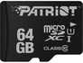 Miсro-SDXC memory card 64GB Patriot (с SD адаптером) class10 UHS-1
