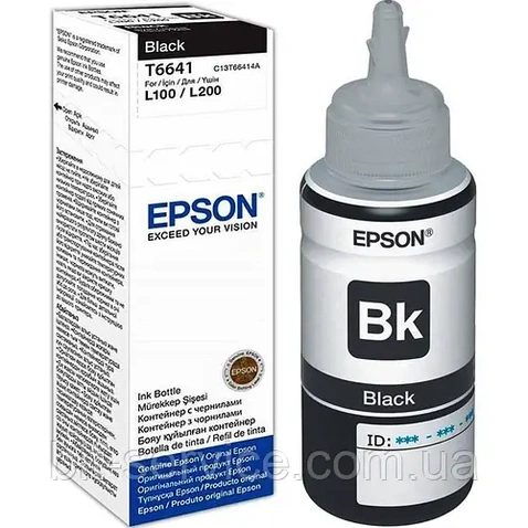 Чорнило C13T66414A Контейнер Epson L100/L200 black  (70мл)