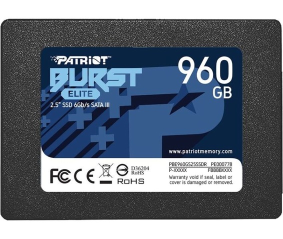 Накопичувач 2.5" SSD 960GB Patriot Burst Phison (PBE960GS25SSDR)