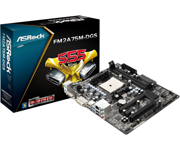 б\в Материнська плата  ASRock FM2A75M-DGS A55,