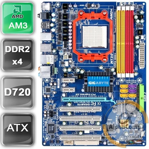 б\в Материнська плата sAM3 Gigabyte GA-MA720-us3 (4xDdr2,PciEx,,1xIDE,6xSATA,4xPCI) б\в