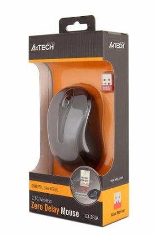 Мишка бездротова A4-Tech G3-280A USB Grey