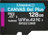 MicroSDXC 128GB Kingston Canvas Go Plus Class 10 UHS-I U3 A2 V30 (SDCG3/128GB) + SD-adapter