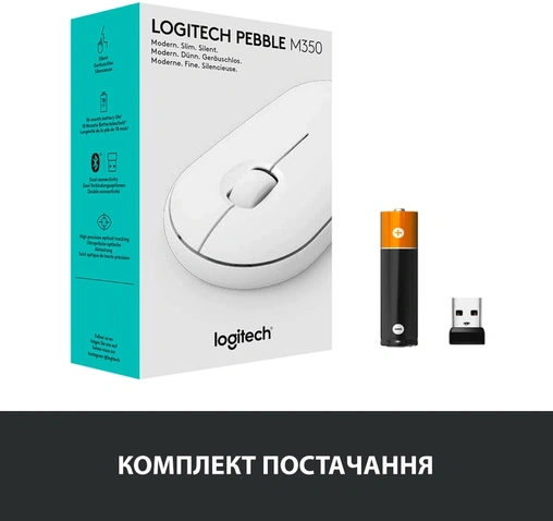 Мишка Logitech M350 White (910-005716) бездротова