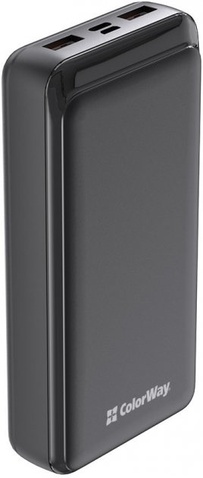 Зовнішній акумулятор (Power Bank)  Colorway 20000mAh Slim, Black