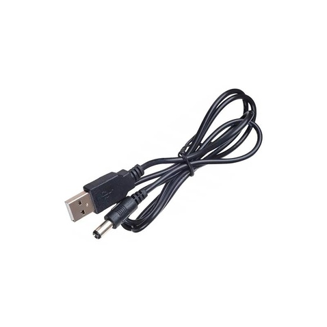 Кабель живлення USB (AM/DC) 1m 3.5мм, 2A Black