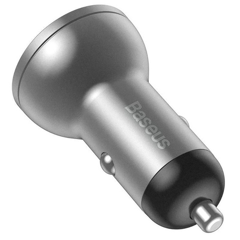 Автомобільний зарядний пристрій  Baseus Digital Display Dual USB 4.8A 24W Срібна (CCBX-0S)