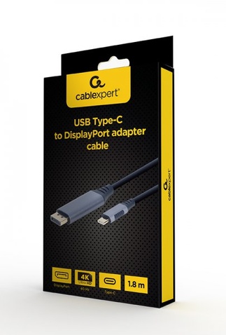 Кабель  Cablexpert 4K 60Hz Type-C / DisplayPort 1.8m Gray (CC-USB3C-DPF-01-6)