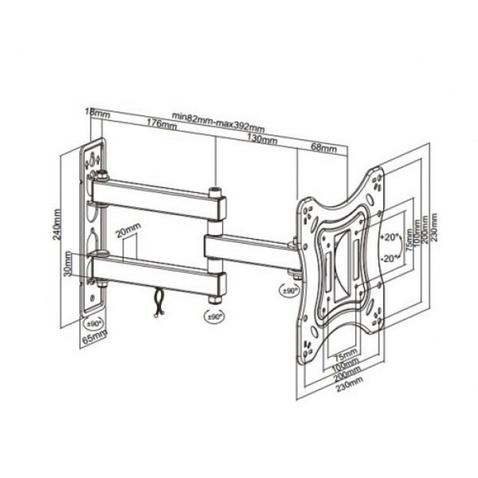 Кріплення настінне  BRATECK LPA51-223 23-42'