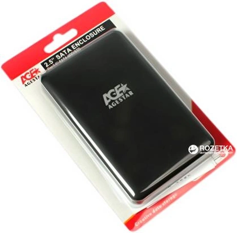 Зовнішня кишеня AgeStar 3UBCP3 для 2.5" SATA HDD, USB3.0 Black