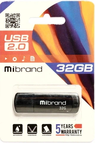USB Flash 32Gb USB 2.0 Mibrand Grizzly (MI2.0/GR32P3B) Black