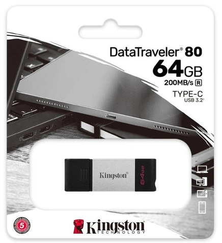 USB-накопичувач 64GB Kingston DataTraveler 80 USB 3.2 Type-C