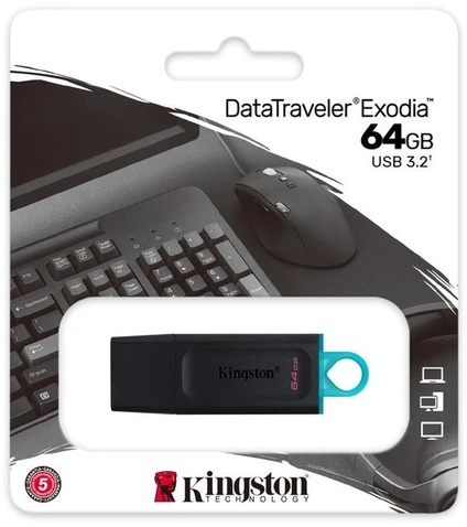USB Flash 64GB USB 3.2 Kingston DataTraveler Exodia Black/Teal (DTX/64GB)