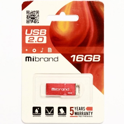 Флешка 16Gb USB 2.0 Mibrand Chameleon (MI2.0/CH16U6R) Red