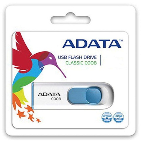 Флешка  USB A-Data C008 32 ГБ (AC008-32G-RWE) біла/синя