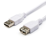 Кабель USB 2.0 (AM/AF) 0.8m Atcom (3788), White