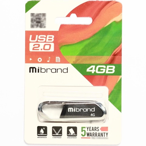 Флешка Mibrand USB2.0 Aligator 4GB Black