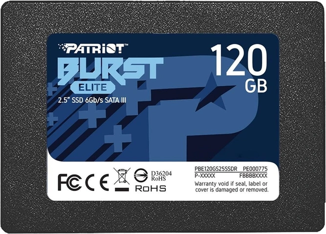 Накопичувач 2.5" SSD 120GB Patriot Burst Elite (PBE120GS25SSDR)