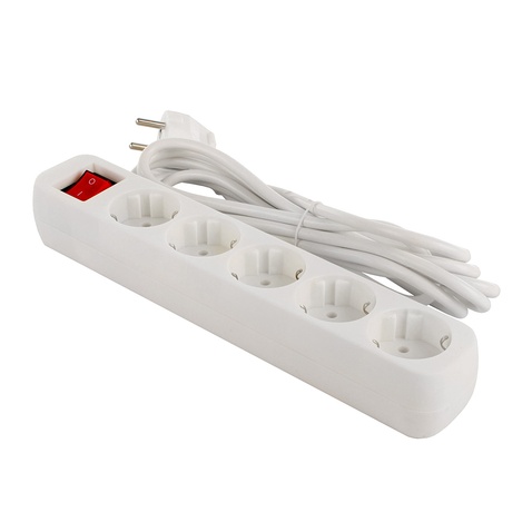 Мережевий фільтр ColorWay 5 розеток/3M (CW-PSEA53W) White