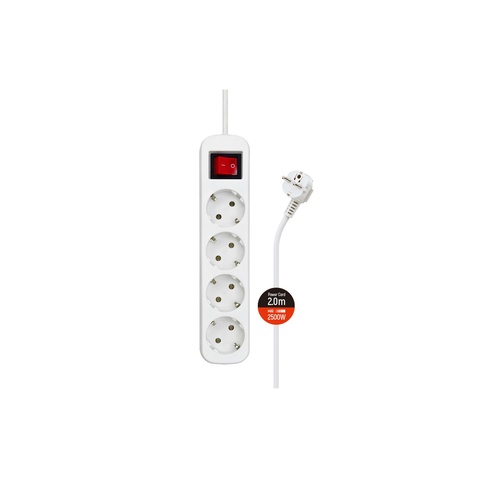 Мережевий фільтр ColorWay 4 розетки/2M (CW-PSEA42W) White