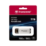 Зовнішній SSD-накопичувач Transcend 1TB USB 3.1 Gen 2 Type-C ESD300 Silver TS1TESD300S