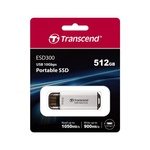 Зовнішній SSD-накопичувач Transcend  512GB  USB 3.1 Gen 2 Type-C ESD300 Silver TS512GESD300S