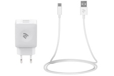 Зарядний пристрій  2E Wall Charger Dual White with Type-C cable (2E-WC1USB2.1A-CC)