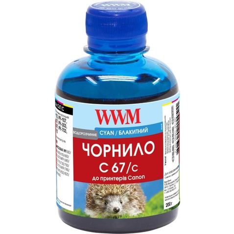 Чорнило WWM Canon IPF-107C 200г Cyan (C67/C)