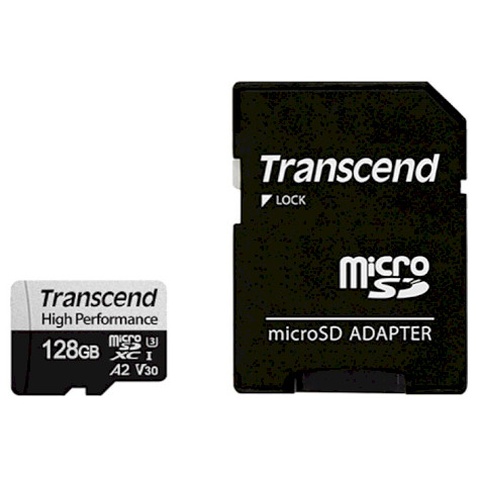 Карта пам'яті Transcend 128GB microSDXC C10 UHS-I U3 A2 R100/W85MB/s + SD TS128GUSD330S