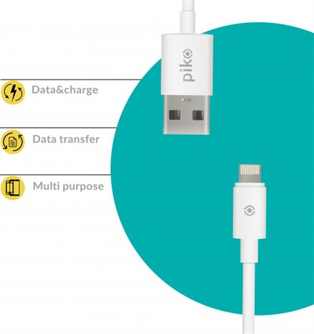 Кабель  Piko CB-UL11 USB-Lightning 1.2м White (1283126496165)