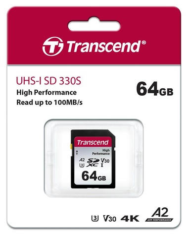 Карта пам'яті  Transcend SDXC 64GB I, V30, U3, A2 (TS64GSDC330S)