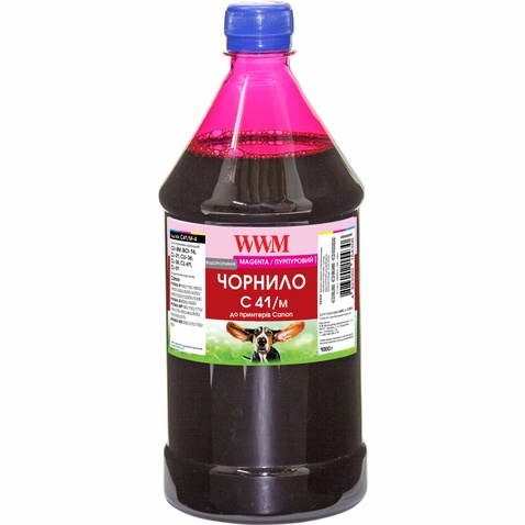 Чорнило WWM для Canon CL-41C/CL-51C/CLI-8M 1000г Magenta (C41/M-4)