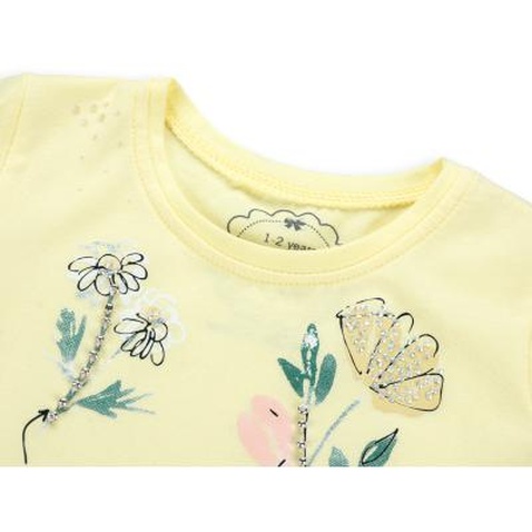 Футболка дитяча Haknur з квіточками і намистинками (5699--98G-yellow)
