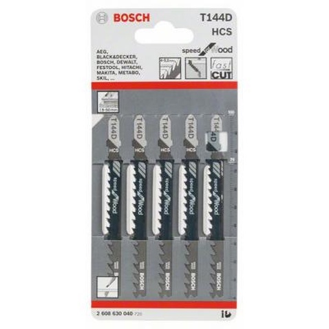 Полотно Bosch T144 D, HC, 5 шт, к электролобзику (2.608.630.040)