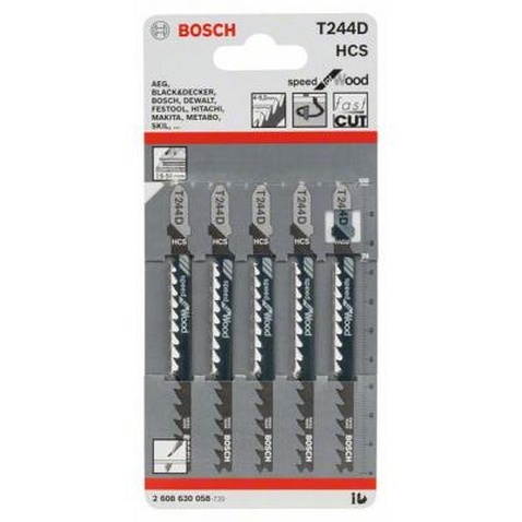 Полотно Bosch T244 D,HC, 5 шт, к электролобзику (2.608.630.058)