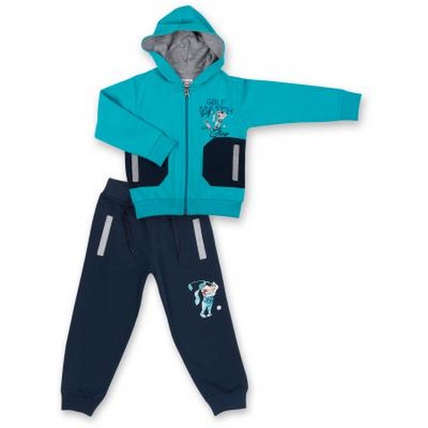 Спортивний костюм Breeze бірюзовий з собачкою (7879-104B-blue)