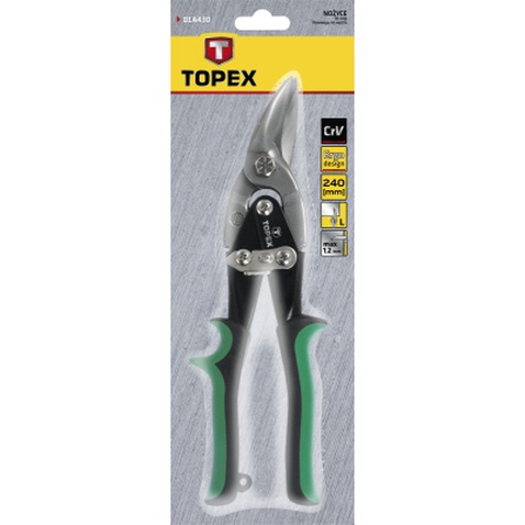 Ножиці по металу Topex 250 мм, левые (01A425)
