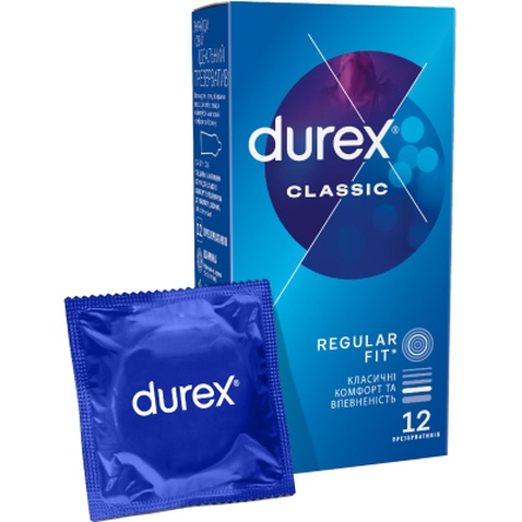 Презервативи Durex Сlassic латексні з силіконовою змазкою (класичні) 12 шт. (5010232954243)