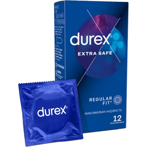 Презервативи Durex Extra Safe з силікон. змазкою максимальна надійність 12 шт. (5010232954205)