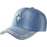 Кепка Kitti джинсова зі стразами (Y8350-4-54G-blue)