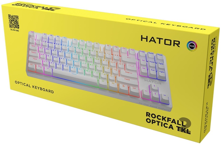 Клавіатура  Hator Rockfall 2 Optica TKL Black White (HTK-731)