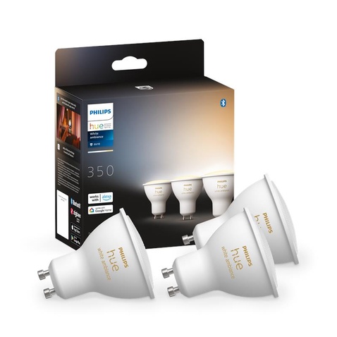 Лампа розумна  Philips Hue GU10, 5W(50Вт), 2200K-6500K, Tunable white, ZigBee, Bluetooth, димування,