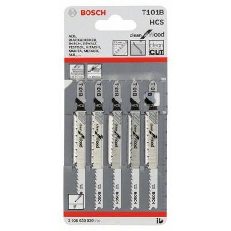 Полотно Bosch T101 B, HC, 5 шт, к электролобзику (2.608.630.030)