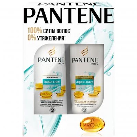 Подарунковий набір Pantene Aqua Ligh Шампунь 250 мл + Бальзам-ополаскиватель 200 мл (8001090164742)