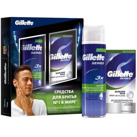 Набір для гоління Gillette Пена для бритья 250 мл + бальзам Sensitive Skin 100мл (7702018465828)