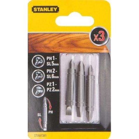 Набір біт Stanley двустор. Ph1-SL5,Ph2-SL6,Pz1-Pz2, 48мм, 3шт. (STA61381)