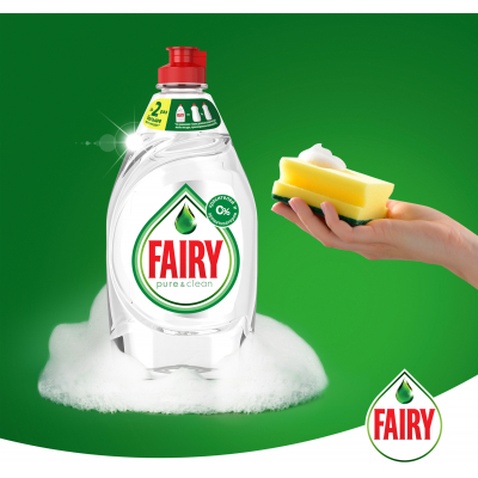 Засіб для ручного миття посуду Fairy Pure & Clean 450 мл (8001090837424)